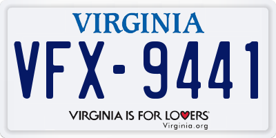 VA license plate VFX9441