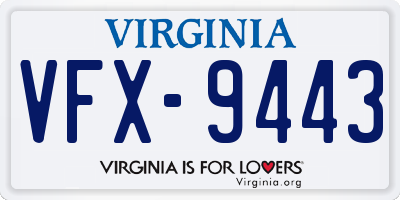 VA license plate VFX9443