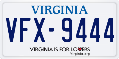 VA license plate VFX9444
