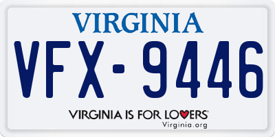 VA license plate VFX9446
