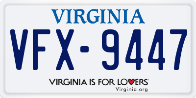 VA license plate VFX9447