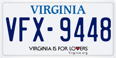 VA license plate VFX9448