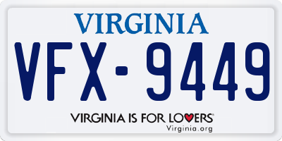 VA license plate VFX9449