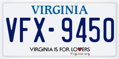 VA license plate VFX9450