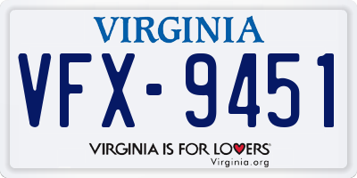 VA license plate VFX9451