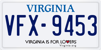 VA license plate VFX9453