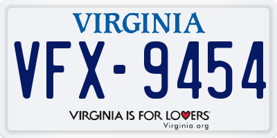 VA license plate VFX9454
