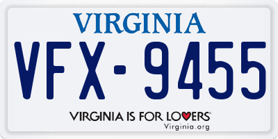 VA license plate VFX9455