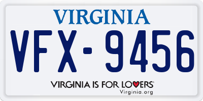 VA license plate VFX9456