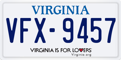 VA license plate VFX9457