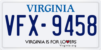 VA license plate VFX9458