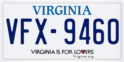 VA license plate VFX9460