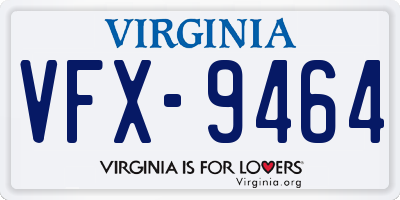 VA license plate VFX9464