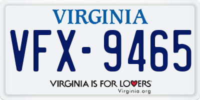 VA license plate VFX9465