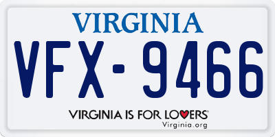 VA license plate VFX9466
