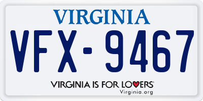 VA license plate VFX9467