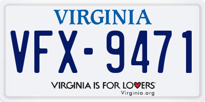 VA license plate VFX9471