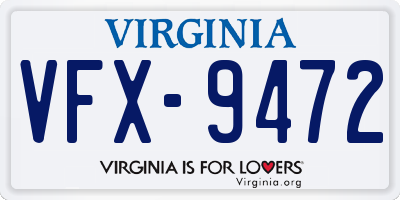 VA license plate VFX9472