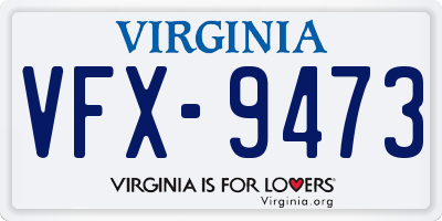 VA license plate VFX9473