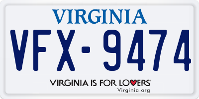 VA license plate VFX9474