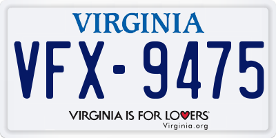 VA license plate VFX9475