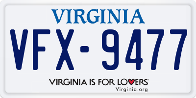 VA license plate VFX9477