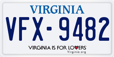 VA license plate VFX9482
