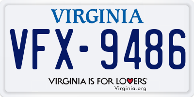 VA license plate VFX9486