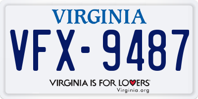 VA license plate VFX9487