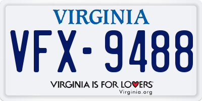 VA license plate VFX9488
