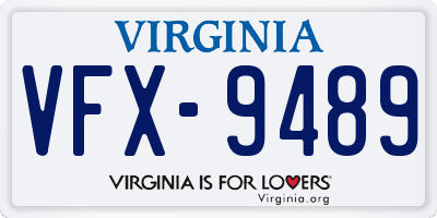 VA license plate VFX9489