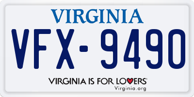 VA license plate VFX9490