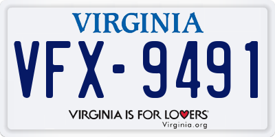 VA license plate VFX9491