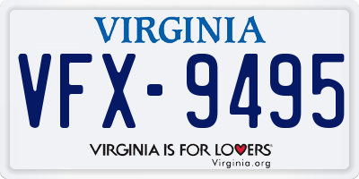 VA license plate VFX9495