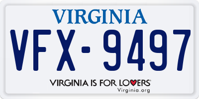 VA license plate VFX9497