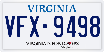 VA license plate VFX9498