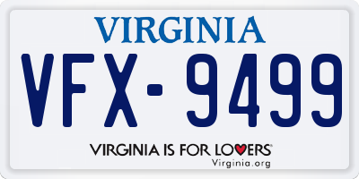 VA license plate VFX9499