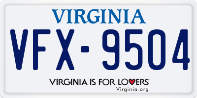 VA license plate VFX9504