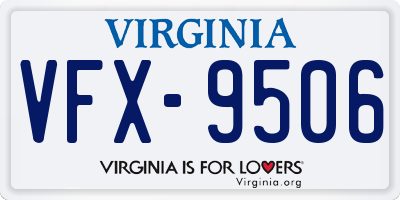 VA license plate VFX9506