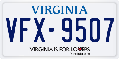 VA license plate VFX9507