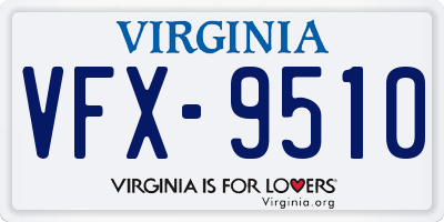 VA license plate VFX9510
