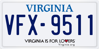 VA license plate VFX9511