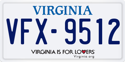 VA license plate VFX9512