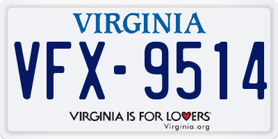 VA license plate VFX9514