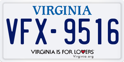 VA license plate VFX9516