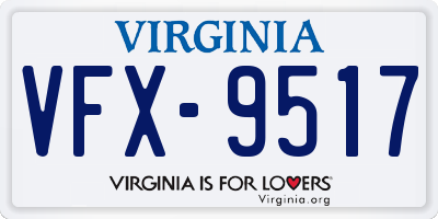 VA license plate VFX9517