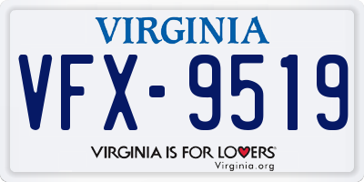 VA license plate VFX9519