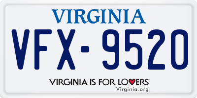 VA license plate VFX9520