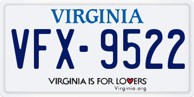 VA license plate VFX9522