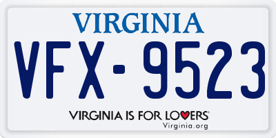 VA license plate VFX9523